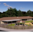 Rendered image of Early Achievers Preschool featuring a modern facility, fenced playground, and outdoor learning spaces for children.